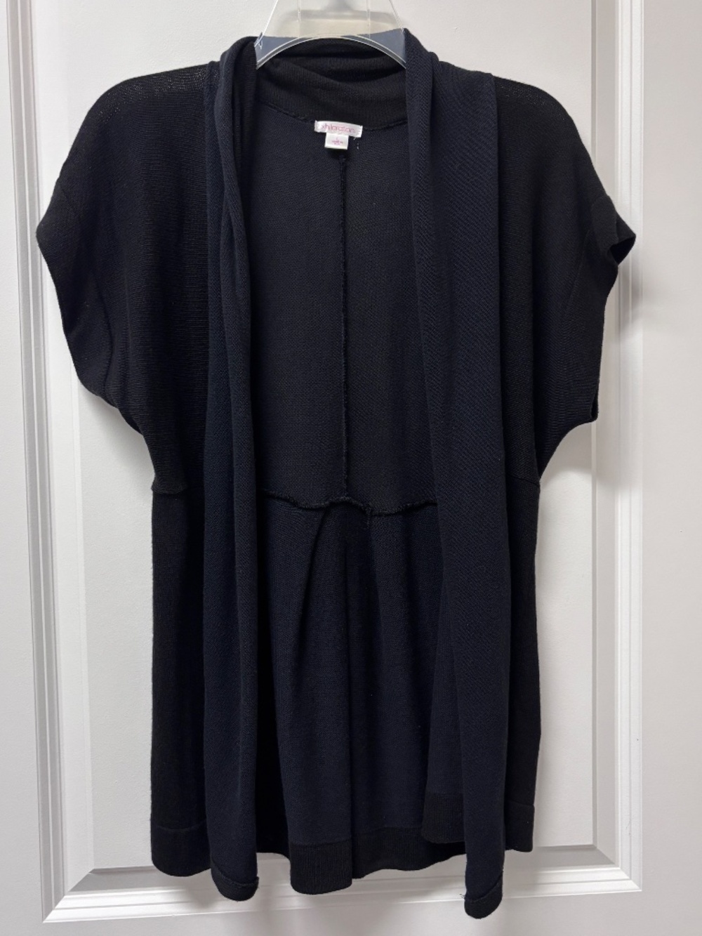 Xhilaration Short Sleeve Open Cardigan Shrug Sweater Black USA Womens Large
